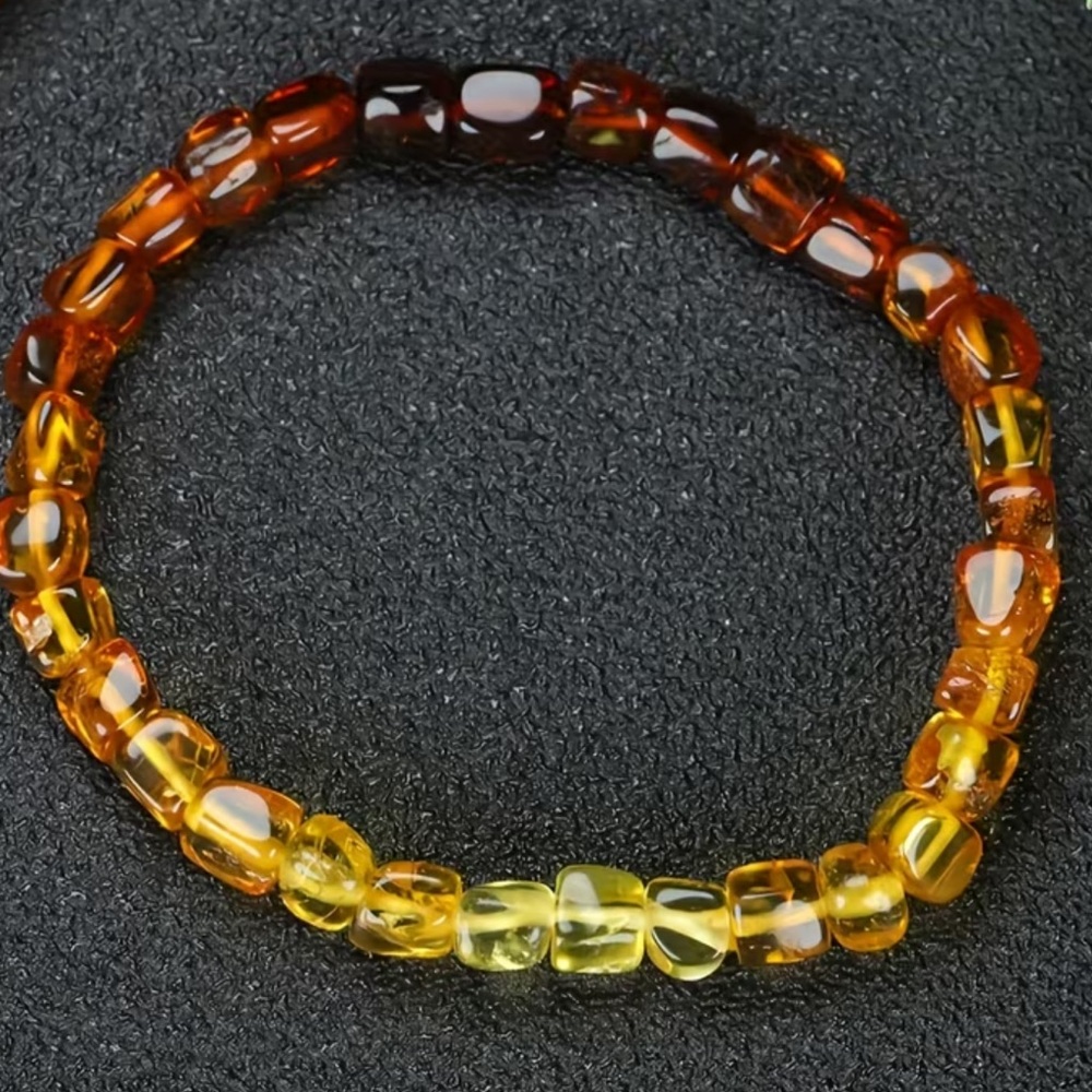 Genuine multicolor amber stretch bracelet NEW